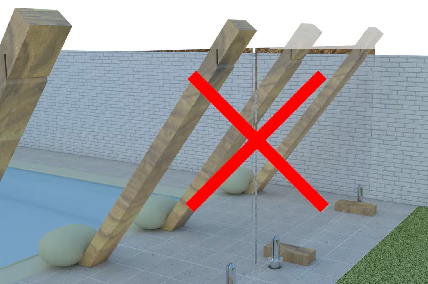 How to install glass pool fencing without old timber chocks