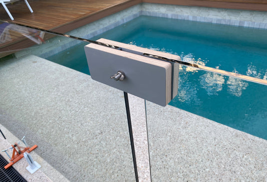 GlassBuddy is a handy brace for clamping panels of glass together during installation to ensure perfect alignment of your glass fence panels.